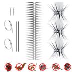 ZKKZOO Bird Spikes Stainless Steel Fence Spikes for Pigeons Raccoon Snakes Deterrent Spikes Defender for Outside (20inch)