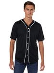 Urban Classics Men's Baseball Jersey Casual Sports Shirt , Black, XL