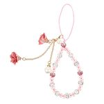 Hemobllo Cell Phone Straps Creative Crystal Flower Pendant Phone Charm Non-Slip Phone Lanyard Wrist Strap for Decoration, 31CM, Crystal, Crystal