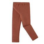 Rysly Girls Winter Thick Warm Long Pants Fleece Lined Legging Thermal Leggings (Brown 150)