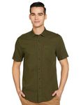 blackberrys Men's Slim Fit Shirt (ES-S-SO-Lang-HS_Olive