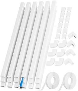 Yecaye 304in Cord Hider, One-Cord Cable Concealer Kit, PVC Wire Covers for Cords on Wall, Paintable Cable Raceway Management, Max for 2 Small Cords for Home Office, 18 x L16.9in W0.59in H0.4in