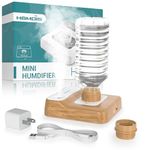 HOMDIS Travel Humidifier, Portable Humidifier for Plants, Bedroom, Office, Hotel or Car, 5000mAh Battery Operated Mini Cool Mist Humidifiers, Quiet 23dB, Auto-off, Night Light & BPA-Free, Wood Grain
