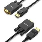 BENFEI DisplayPort to VGA 1.8M Cable 2 Pack, Display Port to VGA Adapter Male to Male Gold-Plated Cord for Lenovo, Dell, HP, ASUS and other brand