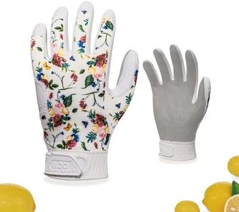Vgo... 1 Pair Women's Gardening Gloves NGG X1 with Fresh Rich Aromas,Abrasion-Resistant for Yard Work,Patented Seamless Non-Stitching Design(M,Rose&White,TP1131)
