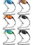 Leelosp 6 Pack Polarized Sport Sunglasses for Women Men UV Protection Fishing Driving Cycling Running with Strap Holders, Bright Colors, One Size