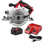 Milwaukee M18 18-Volt Lithium-Ion Cordless 6-1/2 in. Circular Saw W/ M18 Starter Kit (1) 5.0Ah Battery & Charger
