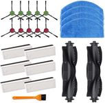 Replacement Parts for Tikom G8000,for Tikom G8000 Pro, for HONITURE G20 Robot Vacuum Cleaner Spare Parts Accessories, 2 Main Roller Brush, 10 Side Brushes, 6 Hepa Filters, 4 Mop Pads