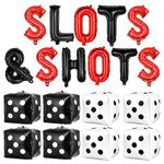 19 Pieces Casino Themed Party Balloons Supplies Slots Shots Banner Red Black and White Dice Balloon for Las Vegas Bachelorette Party Poker Events Favors Night Decorations