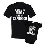 There's No Buddy Like My Grandson and Grandpa Matching Grandpa and Baby Shirts Black