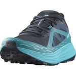 Salomon Men's Ultra Flow Running Shoe, Carbon/Tahitian Tide/Deep Dive, 11 UK