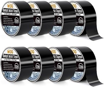 WDG Butyl Joist Tape for Decking, 8 Roll 1-5/8" x 50' Deck Joist Tape Waterproof Seal Weather Resistance Flashing Tape, Anti-Corrosion for Decking Wood Joists Beams Camper Leak Repair