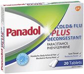 Panadol Cold and Flu Plus Decongestant, Plus Paracetamol 500mg, 20 Pack