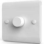 LED Dimmer Switch for Dimmable LED/Halogen/Incandescent Lights Trailing Edge Dimmer Switches Rotary Push On/Off, 1 Gang, 1Way/2 Way, 3-100 Watts