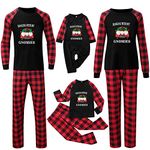 2024 Family Christmas Pajamas Matching Sets Couples Matching Christmas Pajamas Raglan Family Xmas Pjs Family Jammies, 06# Black, XX-Large