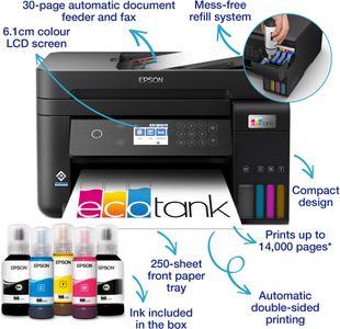 Epson EcoTank ET-3850 Wireless All-in-One Printer – Wi-Fi, Cartridge-Free