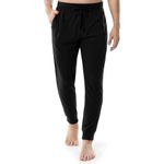 Fruit of the Loom Mens Jersey Knit Jogger Sleep Pant (1 and 2 Packs), Black, Large