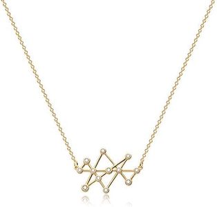 Dainty Constellation Necklace with Crystals,14K Gold Plated Zodiac Pendant Necklace Star Dainty Necklace, Birthday Gift