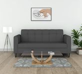 Adorn India Wood Rio Elegant 2 Seater Sofa (Grey)