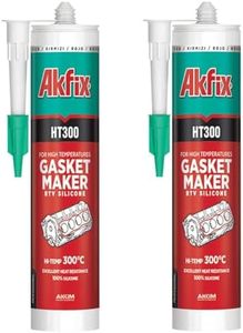 Akfix HT300 High Temp Silicone Gasket Maker (2x10.1 fl.oz.) - Red RTV Gasket Sealer, Flexible High Heat Silicone Sealant Up to 600F, Valve Cover Gasket Sealant for Automotive | 2 Pack