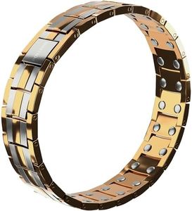 POLLDAN Titanium Magnetic Bracelets For Men and Women | 6000 Gauss Titanium Power Magnetic Bracelet | Adjustable Men's Bracelets | Bracelet for Women, Mens Jewelry | Pulseras Magneticas, Metal