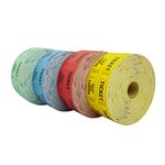 DNB 4000 Pairs Raffle Tickets - 4 Color Set of 1000 2 x 2 Inch 50/50 Double Roll Raffle Tickets - Blue/Yellow/Red/Green