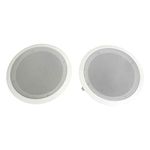 8" Ceiling Wall Mount Speakers - Pair of 2-Way Midbass Woofer Speaker 1'' Polymer Dome Tweeter Flush Design w/80Hz - 20kHz Frequency Response & 150 Watts Peak Easy Installation - Pyle PDIC51RDBK