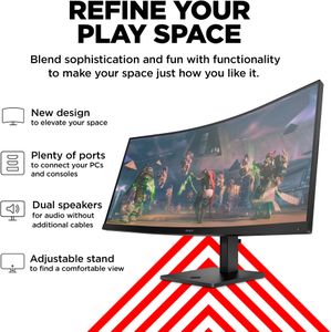 HP OMEN 34c Curved Gaming Monitor – 34'' WQHD, 165Hz, FreeSync, HDMI
