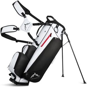 uniHimal 8-Way Lightweight Walking Golf Stand Bag for Men Women Black White | Golf Bag with Stand, Club Protection, Cooler Pocket, Rain Hood Included, Padded Dual Straps