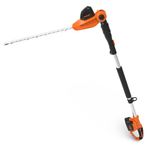 GARCARE 20V Cordless Hedge Trimmer Telescoping Pole with 4.0Ah Li-Ion Battery & 1 Hour Quick Charger, 450mm Laser Cut Blade