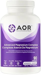 AOR - Advanced Magnesium Complex Supplement, 90 Capsules - Magnesium Supplement for Mood & Nerve Support, Healthy Muscle Function, Bone Health & Sleep Support - Heart Health Cardiovascular Supplement