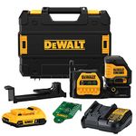 DEWALT 20V/12V MAX Laser Level Kit, Cross Line Laser, 3x360, Green (DCLE34020G)