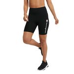 Champion Women's Authentic, Graphic, Cotton Bike Shorts, Script Logo, 7", Black-550761, X-Large