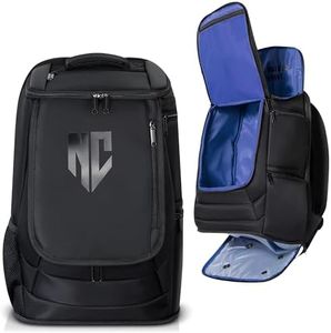 Notorious Combat BJJ Jiu Jitsu Backpack - Wet Compartment for Gi, Rashguard, or Shoes - Martial Arts Gear, Boxing, and MMA, Black/Blue, Large, Backpack