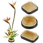 3/Set Floral Frog Ikebana Kenzan Kit, 2.4”Round Flower Frog+1.6”Square Flower Arrangement+2.1”x1.4”Rectangle Pin Frog