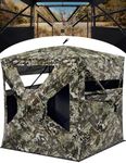 TIDEWE Hunting Blind 270°See Through with Silent Magnetic Door & Sliding Windows, 2-3 Person Pop Up Ground Blind with Carrying Bag, 300D Portable Resilient Hunting Tent for Deer Hunting(Veil Rush)