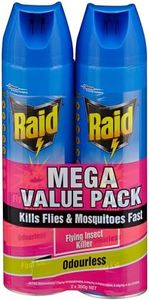 Raid Flying Insect Killer Spray, Fast Acting on Flies and Mosquitos, Odourless, Value Pack 350g (Pack of 2)