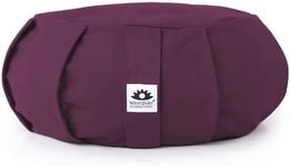 Waterglider International Meditation Cushion (Plum) Round, Buckwheat Husk Filled, Floor Pillow or Cushions, Yoga Seat, Zafu, Made in the USA with USA Grown Buckwheat