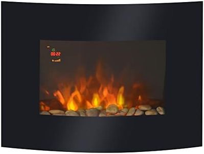 HOMCOM Cheminée électrique Murale éclairages latéraux LED Design Avant-gardiste Affichage LED avec télécommande et minuterie 900/1800 W luminosité réglable Noir