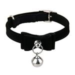 Newlly Adjustable Pet Kitten Cat Safety Collar Bell Buckle Neck (Black), Velvet, (Pack Of 1),27 Cm