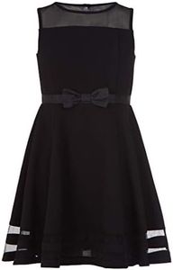 Calvin Klein Girls' Sleeveless Party Dress, Fit and Flare Silhouette, Round Neckline & Back Zip Closure Black