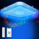 4000LM RGB LED Ceiling Light with Remote Control and APP, Ceiling Light with Bluetooth Speaker RGB LED Ceiling Light with Adjustable Color Change for Bedroom Living Room Kids Room