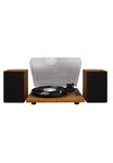 Crosley C62 Record Player with Speakers - Bluetooth Turntable with 60W Bookshelf Speakers, Easy Set Up Vinyl Player with Dust Cover, Record Player Shelf System, Walnut