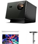 Hidden Pro Picture Cinema Solution:AWOL Valerion Pro2 4K Laser Projector with 120"PureVision Motorized Projector Screen and Ceiling Mount