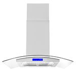 Cosmo 668ICS900 36 in. Island Mount Range Hood with Tempered Glass Visor, Soft Touch Controls, LED Lighting and Permanent Filters