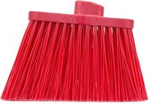 SPARTA Plastic Broom Head, Angled, Un-Flagged for Large Debris Indoor, Outdoor, Home, Restaurant, Lobby, Office, 12 Inches, Red