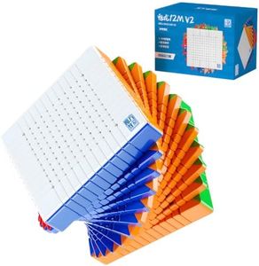 MoYu Meilong 12x12 M V2 Ball Core Magnetic Speed Puzzle Cube Moyu Stickerless MFJS Meilong 12M V2 12x12x12 Magic Cubing Classroom MF12M Speed Toys Cubes (Ball-core Magnetic Edition)