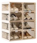 ANTBOX Shoe Storage Box with Transparent Doors and Sides (8 Pairs, 4-Doors) | Shoe Organizer, Plastic Shoes Rack for Home Improvement | Waterproof Shoe Rack Cover | Closet Organizer, Sneaker Box