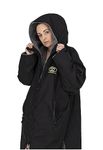 Snugrobe Premium Long Sleeved Women’s Waterproof Dry Changing Robe Jacket Hooded Coat for Surfing Swimming Water Sports Outdoors (UK, Alpha, L, Regular, Regular, Black/Grey)