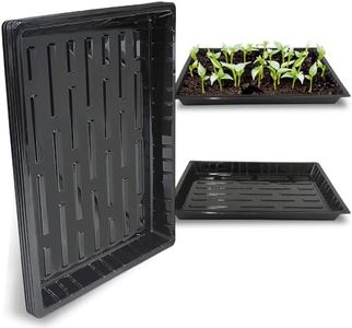 GROW-GREEN 10-Pack Microgreen Seed Starter Grow Trays for Seedlings, Shallow Seeding Germination Flats Non Standard 1015 Tray no Holes Plant Sprouter Propogation Tray